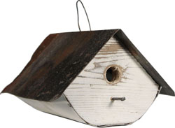 SUMMITVILLE WOODWORKING Large Lean-to Birdhouse WHITE 