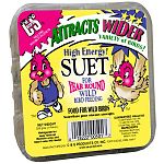 Hi-Energy Suet Cakes by C and S attract a wide variety of wild birds. Works will in a suet feeder or may be placed in a nylon sack. This high energy formula is great for all types of wild birds and gives them the extra energy that they need.