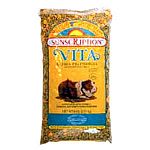 Vitamin enriched alfalfa pellets with the proper level of vitamin c, garden vegetables, dehydrated carrots and corn crunchies