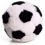 4.5 inch plush soccer ball dog toy by Ethical Pet. Great for tossing and playing with your dog. Great gift for the soccer-nut dog owner.
