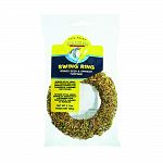 Garden style treat with grass seed and spinach topping for parakeets, canaries, and finches Toy and treat in one! Attached clip for hanging