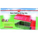 Farm theme living for your pet guinea pig or dwarf rabbit Fully opening top roof for easy access to your pet Functioning silo hay dispenser Additional hinged front door entry