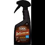 Cleans, conditions, and protects leather in one easy step Effectively lifts dirt from leather Softens and rejuvenates stiff leather Only equine leather care product that protects leather from sun damage Convenient easy-to-use spray bottle