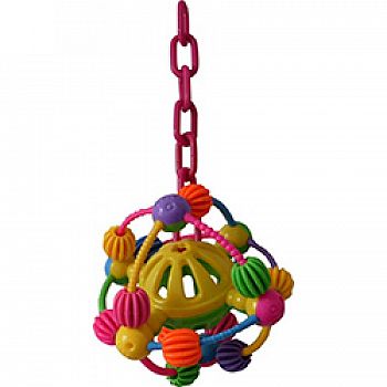 Happy Beaks Space Ball On A Chain Happy Bird Toy