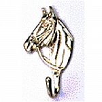This brass bridle hook will add a bit of class to any tack room.  Exquisite detail - this horses head bridle hook is similar to a coat hook, but will hold more weight.