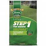  Scotts Lawn Pro Step 1 for Seeding Starter Fertilizer Plus Crabgrass Preventer allows early season grass seeding while preventing crabgrass growth. It won't burn lawn  even new seedlings. Size: 5,000 sq. ft. coverage. 