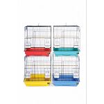 Parakeet or cockatiel cage, 1/2 wire spacing, assorted colors, square roof style, 18 x 14 x 22 h.