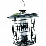 Combines a very popular tubular style feeder with a 10.5-inch diameter black wire cage that allows songbirds easy Clearance through the 1.5-inch openingsrts and easy to clean Open cage bottom allows hulls to fall through Songbirds are easily able to enter
