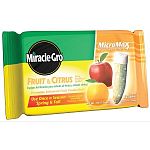 Miracle Gro Fruit and Citrus Tree Fertilizer Spikes are sold in a case of 12 and graually release fertilizer into the soil to feed fruit and citrus trees. Offers great slow-releasing fertilization that lasts a long time. Won't burn or harm other plants.