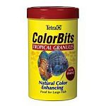 ColorBits Tropical Granules are designed for larger fish such as Discus and Angelfish. In addition, these slow-sinking granules bring color-enhancing nutrition to mid-water and bottom feeding fish.