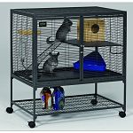 This multi-level cage for small animals is easy to assemble and designed for a variety of small animals. Assembly requires no tools. Bar spacing is 1/2