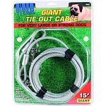 For very large or strong dogs up to 50 lbs Tangle free Weather resistant Extra strong snaps and cable